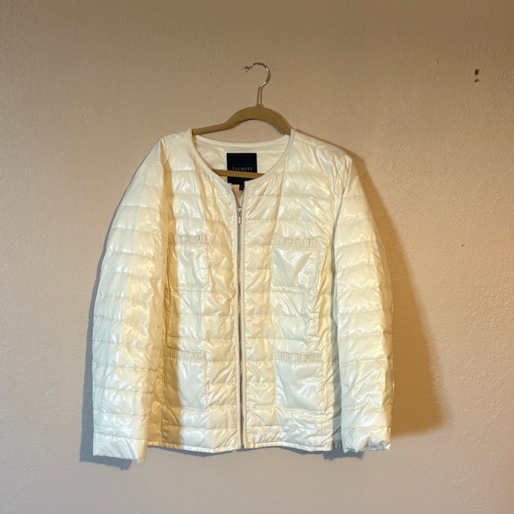 Talbots Cream Puffer Jacket